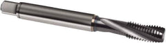 Guhring - 7/16-20 UNF 4 Flute 3BX Modified Bottoming Spiral Flute Tap - Powdered Metal, TiCN Finish, 100mm OAL, Right Hand Flute, Right Hand Thread, H4, Series 1064 - Apex Tool & Supply