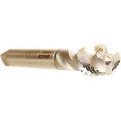 Emuge - M14x1.50 Metric Fine 4 Flute 6H Modified Bottoming Spiral Flute Tap - Cobalt, Bright Finish, 100mm OAL, Right Hand Flute, Right Hand Thread, Series Enorm - Apex Tool & Supply