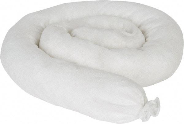 PRO-SAFE - 35 Gal, 4' Long, 3" Diam, Polypropylene Sock - Oil Only, White - Apex Tool & Supply