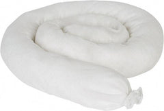PRO-SAFE - 35 Gal, 4' Long, 3" Diam, Polypropylene Sock - Oil Only, White - Apex Tool & Supply