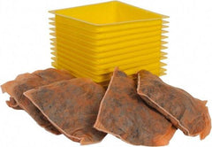 PRO-SAFE - 3 Quart Capacity, 10 Inch Long x 10 Inch Wide, Plastic Drip Pan - 2 Inch High, Gray and Yellow - Apex Tool & Supply