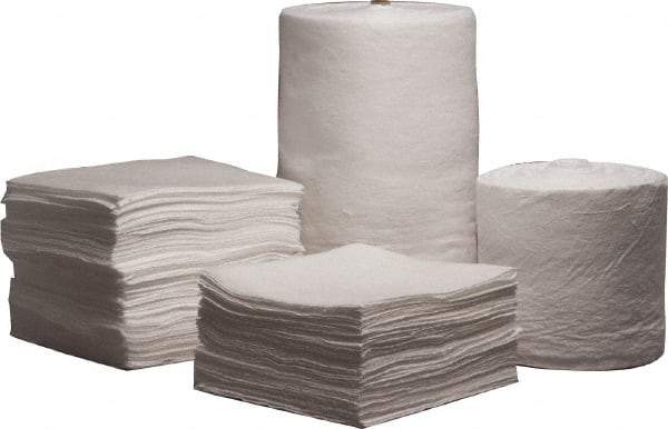 PRO-SAFE - 52 Gal Capacity per Package, Oil Only Roll - 144' Long x 38" Wide, White, Polypropylene - Apex Tool & Supply