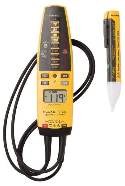 Fluke - 1 Piece, Test Lead Set - 600 Volt Max, LCD Display - Apex Tool & Supply