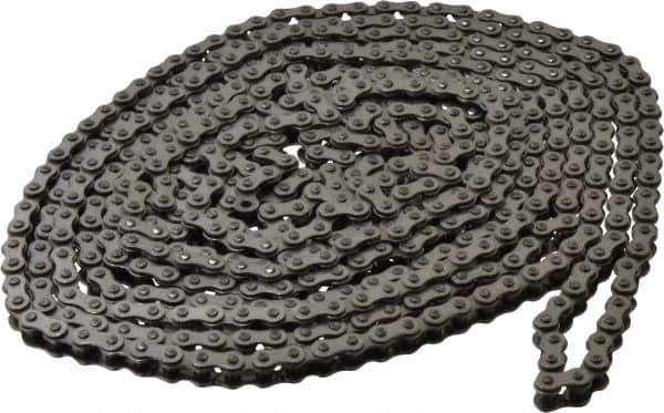 Browning - 1/4" Pitch, ANSI 25, Single Strand Roller Chain - Chain No. 25SS, 10 Ft. Long, 0.13" Roller Diam, 1/8" Roller Width - Apex Tool & Supply
