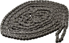 Browning - 1/4" Pitch, ANSI 25, Single Strand Roller Chain - Chain No. 25SS, 10 Ft. Long, 0.13" Roller Diam, 1/8" Roller Width - Apex Tool & Supply