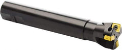 Seco - 87° Lead Angle, 40mm Min Cut Diam, 11mm Max Depth of Cut, Indexable Chamfer and Angle End Mill - 3 Inserts, SC.. 1206.. Insert Style, 200mm Overall Length, Through Coolant, Straight Shank - Apex Tool & Supply