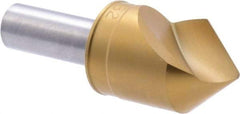 M.A. Ford - 1" Head Diam, 1/2" Shank Diam, 1 Flute 82° High Speed Steel Countersink - TiN Finish, 2-3/4" OAL - Apex Tool & Supply