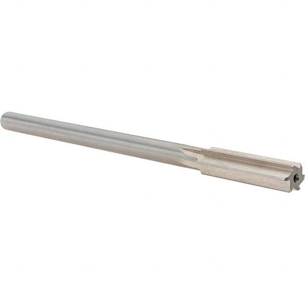 Alvord Polk - 0.4705" High Speed Steel 6 Flute Chucking Reamer - Straight Flute, 0.373" Straight Shank, 1-3/4" Flute Length, 7" OAL - Apex Tool & Supply