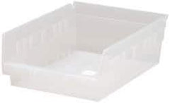 Quantum Storage - 30 Lb. Load Capacity, 11-5/8" Deep, Clear Polypropylene Hopper Shelf Bin - 4" High x 8-3/8" Wide x 11-5/8" Long - Apex Tool & Supply