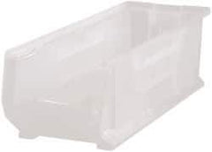 Quantum Storage - 125 Lb. Load Capacity, 23-7/8" Deep, Clear Polypropylene Hopper Stacking Bin - 9" High x 8-1/4" Wide x 23-7/8" Long - Apex Tool & Supply
