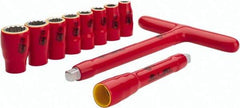 Wiha - 10 Piece 3/8" Drive Socket Set - 12 Points, 8mm to 19mm Range, Metric Measurement Standard - Apex Tool & Supply