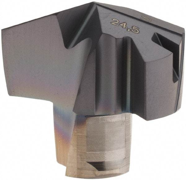 Iscar - Series ICM, 0.965" Diam Grade IC908 140° Replaceable Drill Tip - Carbide, TiAlN Finish, 24 Seat Size, Through Coolant - Apex Tool & Supply