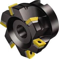 Sandvik Coromant - 4 Inserts, 2" Cut Diam, 3/4" Arbor Diam, 10mm Max Depth of Cut, Indexable Square-Shoulder Face Mill - 90° Lead Angle, 40.005mm High, 490R-1404 Insert Compatibility, Through Coolant, Series CoroMill 490 - Apex Tool & Supply