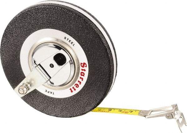 Starrett - 49' x 3/8" Yellow Blade Tape Measure - 1mm Graduation, L8 Graduation Style, Black Case - Apex Tool & Supply
