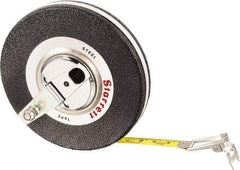 Starrett - 49' x 3/8" Yellow Blade Tape Measure - 1mm Graduation, L8 Graduation Style, Black Case - Apex Tool & Supply