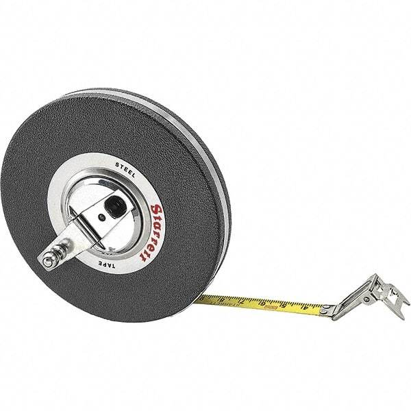 Starrett - 66' x 3/8" Yellow Blade Tape Measure - 1mm Graduation, L8 Graduation Style, Black Case - Apex Tool & Supply