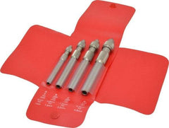 Starrett - 4 Piece 0.187" Pin Vise Set - 4" Long, 4.8mm Max Capacity, Comes in Vinyl Case - Apex Tool & Supply