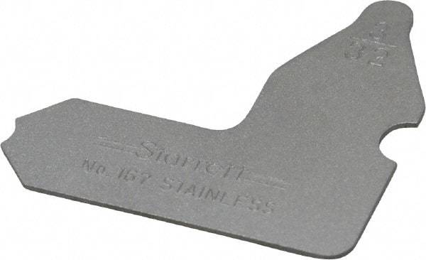 Starrett - 3/32 Inch Radius Gage - Satin Chrome Finish, Stainless Steel - Apex Tool & Supply
