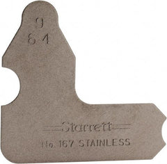 Starrett - 9/64 Inch Radius Gage - Satin Chrome Finish, Stainless Steel - Apex Tool & Supply