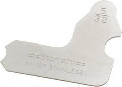 Starrett - 5/32 Inch Radius Gage - Satin Chrome Finish, Stainless Steel - Apex Tool & Supply