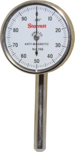 Starrett - 4 Piece, 0.2" Max Measuring, 1-7/16" Dial Diam, 0-100 Dial Reading, White Dial Test Indicator Kit - 0.001" Dial Graduation - Apex Tool & Supply