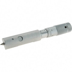 Starrett - 0.01mm Graduation, Satin Chrome Coated Stainless Steel, Mechanical Can Seam Micrometer - Includes Plastic Case - Apex Tool & Supply