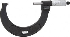 Starrett - 3 to 4" Range, 0.0001" Graduation, Mechanical Outside Micrometer - Ratchet Stop Thimble, Accurate to 0.0001", Digital Counter - Apex Tool & Supply