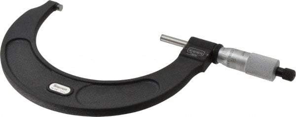 Starrett - 4 to 5" Range, 0.0001" Graduation, Mechanical Outside Micrometer - Ratchet Stop Thimble, Accurate to 0.0001", Digital Counter - Apex Tool & Supply