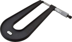 Starrett - 0 to 1" Range, 0.001" Graduation, Mechanical Outside Micrometer - Ratchet Stop Thimble, 6" Throat Depth, Accurate to 0.0001" - Apex Tool & Supply