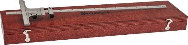 Starrett - 0 to 12 Inch Measurement Range, 2-3/4 Inch Base Length, Vernier Depth Gage - 0.001 Inch Graduation - Apex Tool & Supply