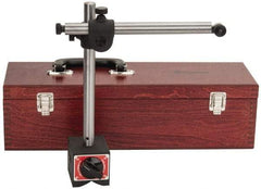 Starrett - 250 Lb Magnetic Pull, Fine Adjustment Indicator Positioner & Holder with Base - Post & Rod, 3" Base Height, 3-1/2" Base Length, 3" Base Width - Apex Tool & Supply