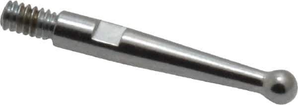 Starrett - 2mm Ball Diam, Steel, Ball Test Indicator Contact Point - 5/8" Contact Point Length, Use with Starrett 811 & 811M Dial Test Indicators - Apex Tool & Supply