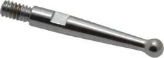 Starrett - 2mm Ball Diam, Steel, Ball Test Indicator Contact Point - 5/8" Contact Point Length, Use with Starrett 811 & 811M Dial Test Indicators - Apex Tool & Supply