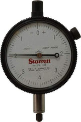 Starrett - 0.02" Range, 0-4-0 Dial Reading, 0.0001" Graduation Dial Drop Indicator - 2-1/4" Dial, 0.008" Range per Revolution - Apex Tool & Supply