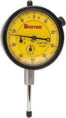 Starrett - 25mm Range, 0-50-0 Dial Reading, 0.01mm Graduation Dial Drop Indicator - 2-1/4" Dial, 1mm Range per Revolution - Apex Tool & Supply