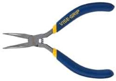 Irwin - 5" Long, 1-1/4" Jaw Length Smooth Jaw, Bent Nose Plier - Dipped Vinyl Handle - Apex Tool & Supply