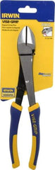 Irwin - 10" OAL, 14 AWG Capacity, Semi-Flush Diagonal Cutter - 1-7/16" Jaw Length x 1-3/16" Jaw Width, Oval Head, ProTouch Handle - Apex Tool & Supply