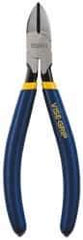 Irwin - 6" OAL, 16 AWG Capacity, Semi-Flush Diagonal Cutter - 7/8" Jaw Length x 13/16" Jaw Width, Oval/Tapered Head, Dipped Vinyl Handle - Apex Tool & Supply