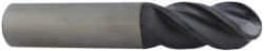 Accupro - 7/16" Diam, 1" LOC, 2 Flute Solid Carbide Ball End Mill - AlTiN Finish, Single End, 6" OAL, 7/16" Shank Diam, Spiral Flute - Apex Tool & Supply