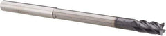 Accupro - 1/4", 1/2" LOC, 1/4" Shank Diam, 4" OAL, 4 Flute, Solid Carbide Square End Mill - Single End, AlTiN Finish, Spiral Flute, 40° Helix, Centercutting, Right Hand Cut, Right Hand Flute - Apex Tool & Supply