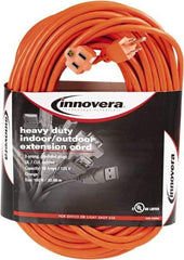 innovera - 100', 16/2 Gauge/Conductors, Orange Indoor & Outdoor Extension Cord - 1 Receptacle, 10 Amps, NEMA 5-15R - Apex Tool & Supply