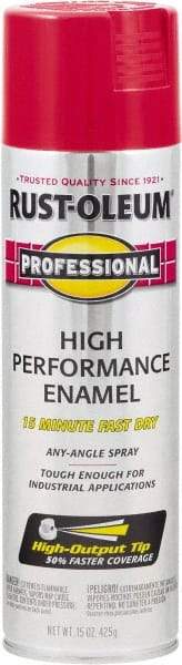 Rust-Oleum - Safety Red, Gloss, Rust Proof Enamel Spray Paint - 14 Sq Ft per Can, 15 oz Container, Use on Multipurpose - Apex Tool & Supply