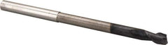 Accupro - 1/4", 1/2" LOC, 1/4" Shank Diam, 4" OAL, 2 Flute, Solid Carbide Square End Mill - Single End, AlTiN Finish, Spiral Flute, 40° Helix, Centercutting, Right Hand Cut, Right Hand Flute - Apex Tool & Supply