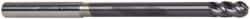 Accupro - 3/16" Diam, 3/8" LOC, 4 Flute Solid Carbide Ball End Mill - AlTiN Finish, Single End, 3" OAL, 3/16" Shank Diam, Spiral Flute - Apex Tool & Supply