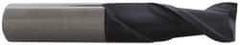 Accupro - 3/4", 3" LOC, 3/4" Shank Diam, 6" OAL, 2 Flute, Solid Carbide Square End Mill - Single End, AlTiN Finish, Spiral Flute, 40° Helix, Centercutting, Right Hand Cut, Right Hand Flute - Apex Tool & Supply
