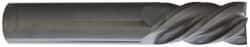 Accupro - 1/2", 1" LOC, 1/2" Shank Diam, 3" OAL, 4 Flute, Solid Carbide Square End Mill - Single End, Uncoated, Spiral Flute, 40° Helix, Centercutting, Right Hand Cut, Left Hand Flute - Apex Tool & Supply