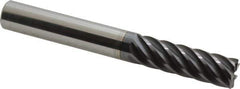 Accupro - 1/2", 7 Flute, Single End, Solid Carbide, 0.02" Corner Radius End Mill - 4" OAL, 37° Helix, Right Hand Flute, 1-5/8" LOC, Right Hand Cut - Apex Tool & Supply