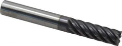 Accupro - 1/2", 7 Flute, Single End, Solid Carbide, 0.03" Corner Radius End Mill - 4" OAL, 37° Helix, Right Hand Flute, 1-5/8" LOC, Right Hand Cut - Apex Tool & Supply