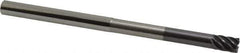 Accupro - 3/8", 7 Flute, Single End, Solid Carbide, 0.02" Corner Radius End Mill - 6" OAL, 38° Helix, Right Hand Flute, 1/2" LOC, Right Hand Cut, 3-1/8" Extended Reach - Apex Tool & Supply