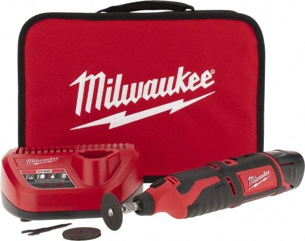 Milwaukee Tool - 12 Volt, Cordless Rotary Tool Kit - 5,000 to 32,000 RPM, Battery Included - Apex Tool & Supply